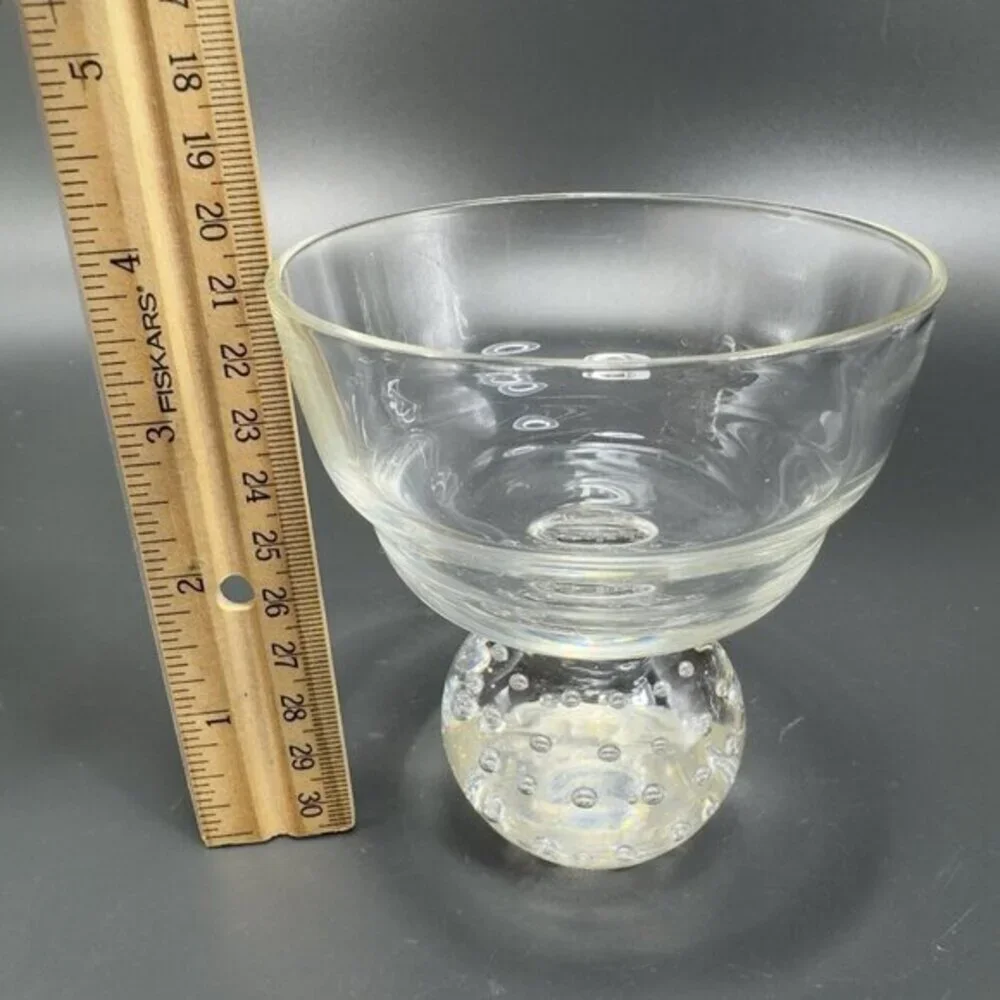 Carl Erickson Set2 Clear Controlled Bubble Glasses Stemware BarWare Goblets Cups